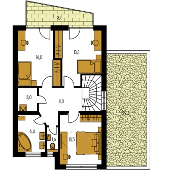Grundriss des Obergeschosses - CUBER 6